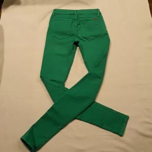 Joe's Jeans green skinny slim stretch jeans size 26